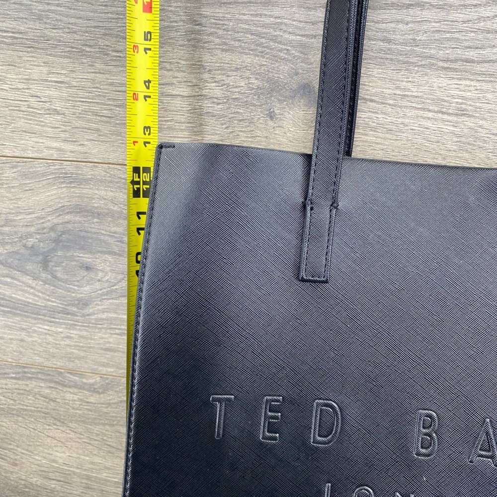 Ted Baker The Icon Tote Bag Womens Large Black Saffiano Embossed Logo - Picture 3 of 6